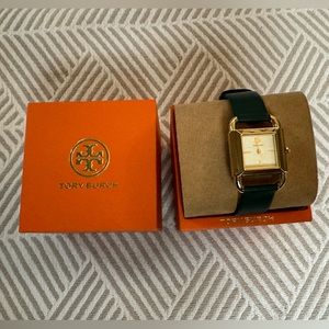 Tory Burch Watch - gold face, green band - NWT